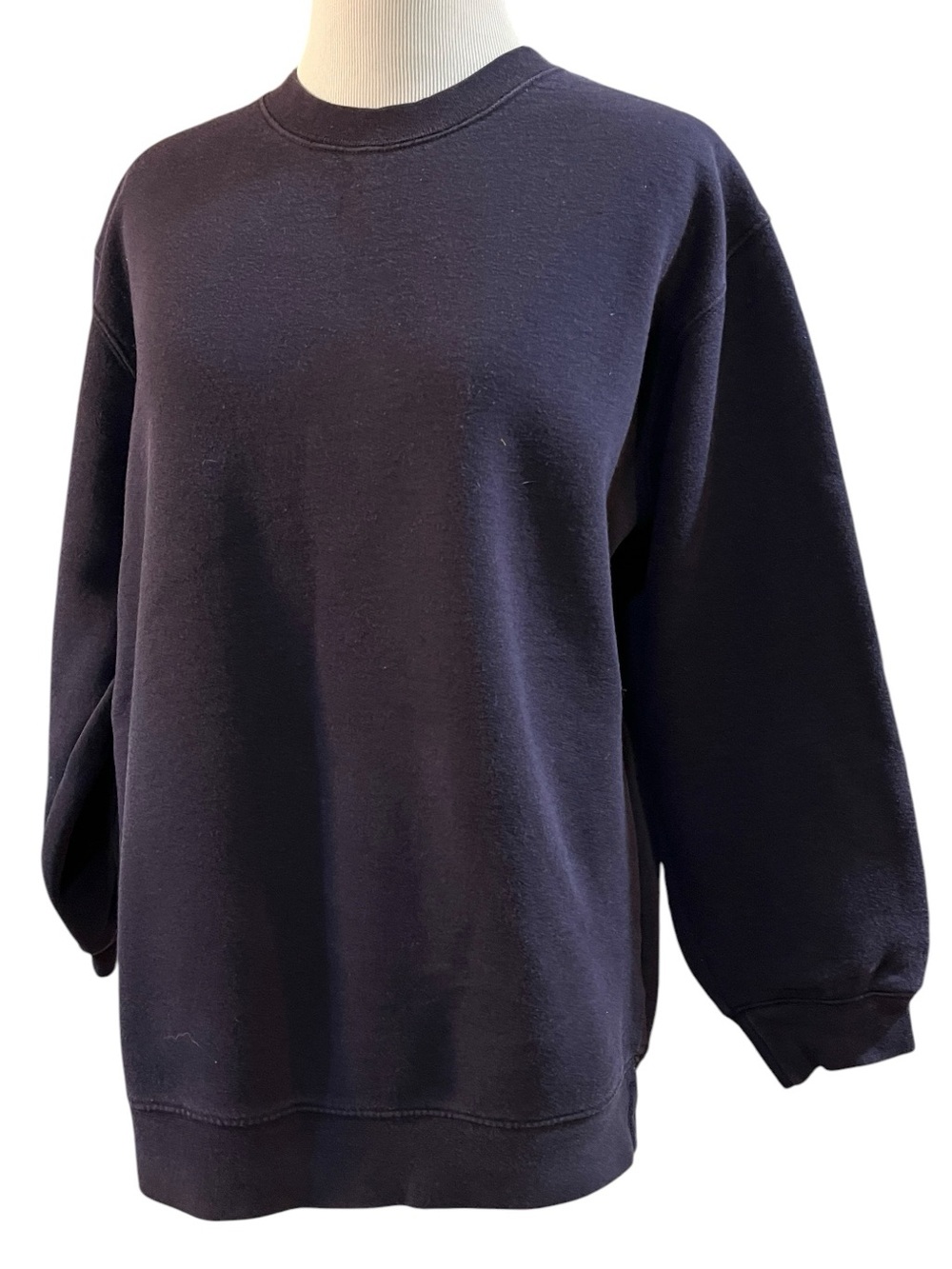 LANDS END VINTAGE SWEATSHIRT DARK BLUE SIZE MEDIUM 10 TO 12